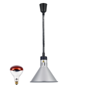 Lampe chauffante "CLOCHE" infrarouge suspendue en aluminium Or Rose (Hauteur réglable et ampoule blanche) PREMIUM - GOLDINOX