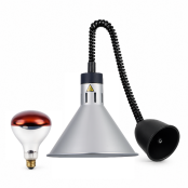 Lampe chauffante "CLOCHE" infrarouge suspendue en aluminium Or Rose (Hauteur réglable et ampoule blanche) PREMIUM - GOLDINOX