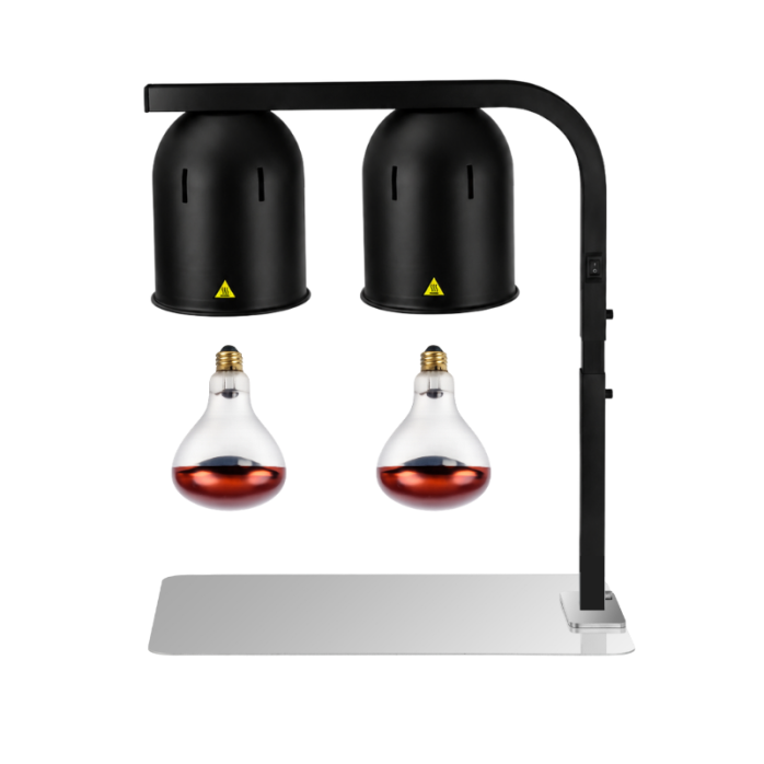 Lampe chauffante "CLOCHE" infrarouge suspendue en aluminium Or Rose (Hauteur réglable et ampoule blanche) PREMIUM - GOLDINOX