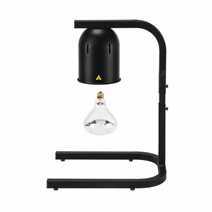 Lampe chauffante "CLOCHE" infrarouge suspendue en aluminium Or Rose (Hauteur réglable et ampoule blanche) PREMIUM - GOLDINOX