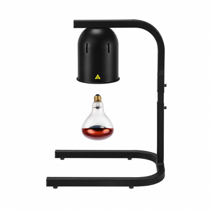 Lampe chauffante "CLOCHE" infrarouge suspendue en aluminium Or Rose (Hauteur réglable et ampoule blanche) PREMIUM - GOLDINOX