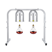 Lampe chauffante "CLOCHE" infrarouge suspendue en aluminium Or Rose (Hauteur réglable et ampoule blanche) PREMIUM - GOLDINOX