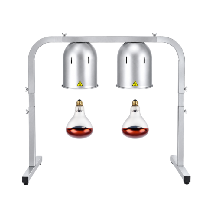 Lampe chauffante "CLOCHE" infrarouge suspendue en aluminium Or Rose (Hauteur réglable et ampoule blanche) PREMIUM - GOLDINOX