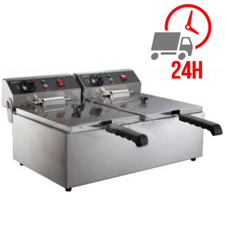 Friteuse électrique 6 + 6 L / Monophasé