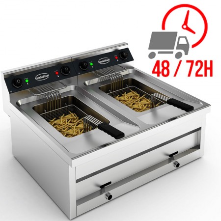 Friteuse électrique 2 X 12 L - 18 kW / Triphasé