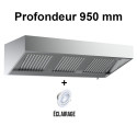 Hotte murale profondeur 950 mm - Sans moteur