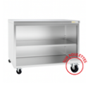 Meuble bas inox ouvert sur roulettes profondeur 800 mm