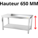 Tables de travail en inox Soubassement – Profondeur de 500 à 800 mm & Accessoires