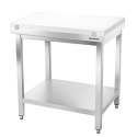 Tables de découpe blanche avec étagère inférieure profondeur 700 mm