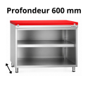 Meuble bas inox avec portes coulissantes profondeur 600 mm